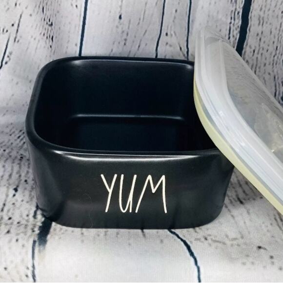 Copied - Rae Dunn portable food container with lid. Says Yum on front. - Picture 3 of 3